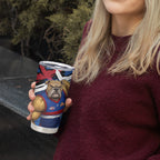 Western Bulldogs Tumbler Cup Footscray Muscular Mascot Graphic - Abstract Paint Splatter Art