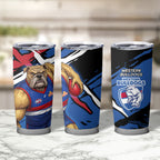 Western Bulldogs Tumbler Cup Footscray Muscular Mascot Graphic - Abstract Paint Splatter Art
