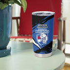 Western Bulldogs Tumbler Cup Footscray Muscular Mascot Graphic - Abstract Paint Splatter Art