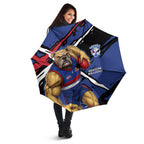 Western Bulldogs Umbrella Footscray Muscular Mascot Graphic - Abstract Paint Splatter Art
