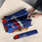 Western Bulldogs Umbrella Footscray Muscular Mascot Graphic - Abstract Paint Splatter Art