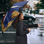 Western Bulldogs Umbrella Footscray Muscular Mascot Graphic - Abstract Paint Splatter Art
