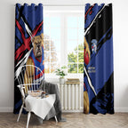 Western Bulldogs Window Curtain Footscray Muscular Mascot Graphic - Abstract Paint Splatter Art
