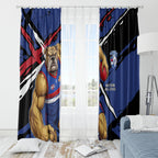 Western Bulldogs Window Curtain Footscray Muscular Mascot Graphic - Abstract Paint Splatter Art
