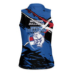 Western Bulldogs Women Sleeveless Polo Shirt Footscray Muscular Mascot Graphic - Abstract Paint Splatter Art