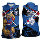 Western Bulldogs Women Sleeveless Polo Shirt Footscray Muscular Mascot Graphic - Abstract Paint Splatter Art