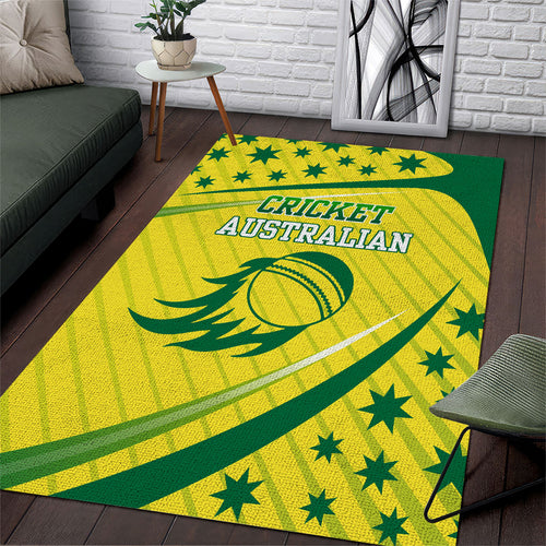 Australian Cricket Area Rug Southern Cross Stars - Heritage Graphic