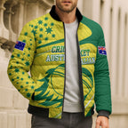 Australian Cricket Bomber Puffer Jacket Southern Cross Stars - Heritage Graphic