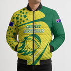 Australian Cricket Bomber Puffer Jacket Southern Cross Stars - Heritage Graphic