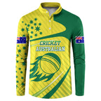 Australian Cricket Button Sweatshirt Southern Cross Stars - Heritage Graphic