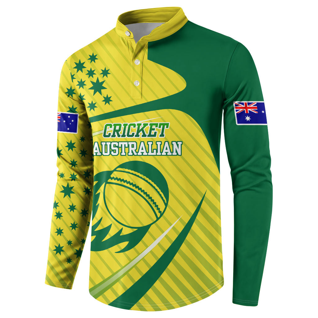 Australian Cricket Button Sweatshirt Southern Cross Stars - Heritage Graphic