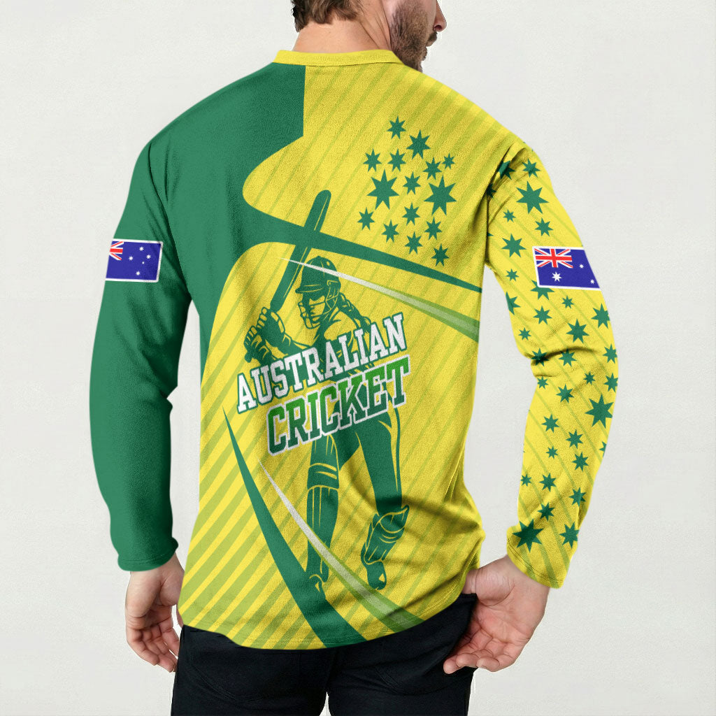 Australian Cricket Button Sweatshirt Southern Cross Stars - Heritage Graphic