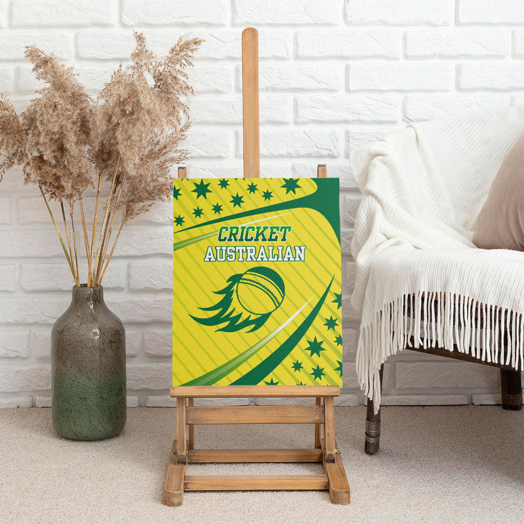Australian Cricket Canvas Wall Art Southern Cross Stars - Heritage Graphic