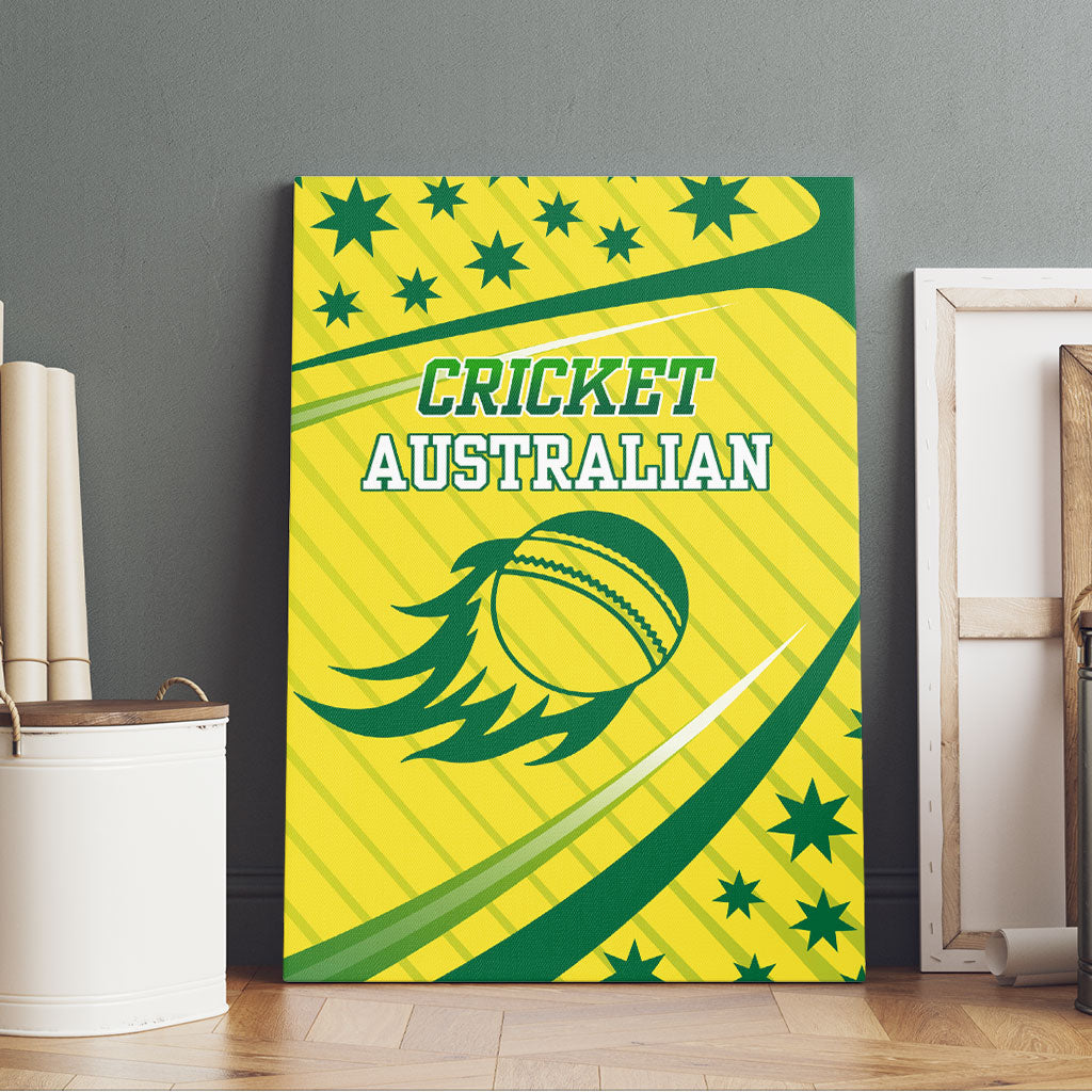 Australian Cricket Canvas Wall Art Southern Cross Stars - Heritage Graphic