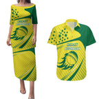 Australian Cricket Couples Matching Puletasi and Hawaiian Shirt Southern Cross Stars - Heritage Graphic