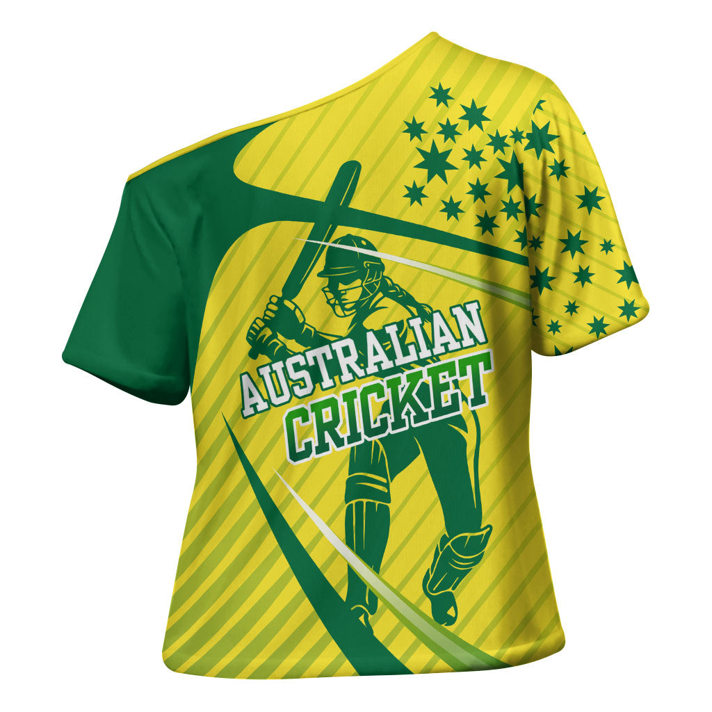 Australian Cricket Cross Shoulder Shirt Southern Cross Stars - Heritage Graphic