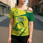 Australian Cricket Cross Shoulder Shirt Southern Cross Stars - Heritage Graphic