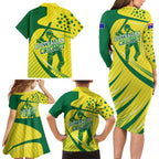 Australian Cricket Family Matching Long Sleeve Bodycon Dress and Hawaiian Shirt Southern Cross Stars - Heritage Graphic