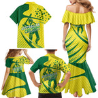 Australian Cricket Family Matching Mermaid Dress and Hawaiian Shirt Southern Cross Stars - Heritage Graphic