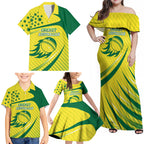 Australian Cricket Family Matching Off Shoulder Maxi Dress and Hawaiian Shirt Southern Cross Stars - Heritage Graphic