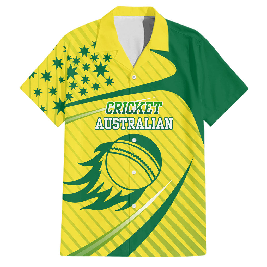 Australian Cricket Family Matching Off Shoulder Maxi Dress and Hawaiian Shirt Southern Cross Stars - Heritage Graphic