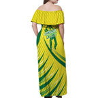 Australian Cricket Family Matching Off Shoulder Maxi Dress and Hawaiian Shirt Southern Cross Stars - Heritage Graphic
