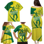 Australian Cricket Family Matching Puletasi and Hawaiian Shirt Southern Cross Stars - Heritage Graphic