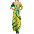 Australian Cricket Family Matching Summer Maxi Dress and Hawaiian Shirt Southern Cross Stars - Heritage Graphic