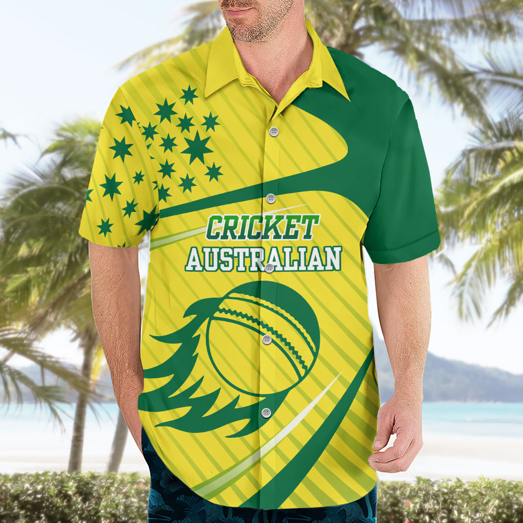 Australian Cricket Hawaiian Shirt Southern Cross Stars - Heritage Graphic