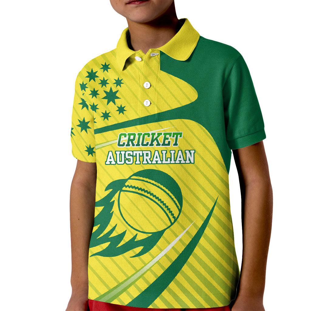 Australian Cricket Kid Polo Shirt Southern Cross Stars - Heritage Graphic