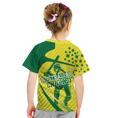 Australian Cricket Kid T Shirt Southern Cross Stars - Heritage Graphic