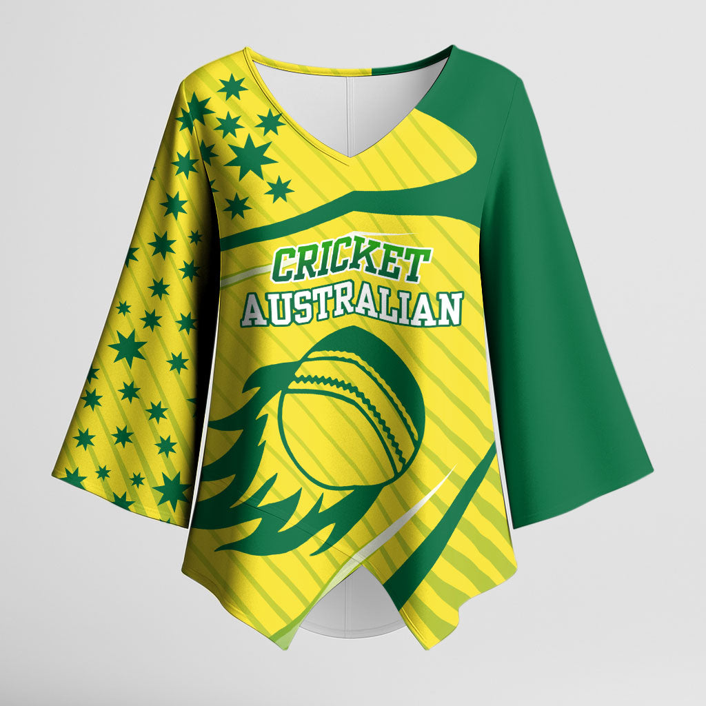 Australian Cricket Kimono Sleeve Blouse Southern Cross Stars - Heritage Graphic