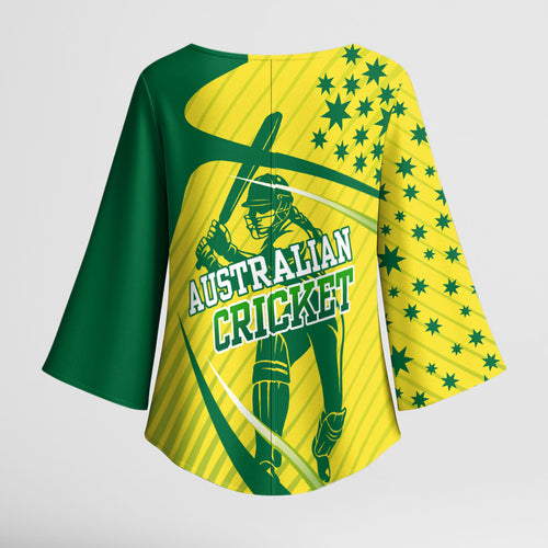 Australian Cricket Kimono Sleeve Blouse Southern Cross Stars - Heritage Graphic