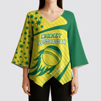 Australian Cricket Kimono Sleeve Blouse Southern Cross Stars - Heritage Graphic