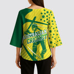 Australian Cricket Kimono Sleeve Blouse Southern Cross Stars - Heritage Graphic