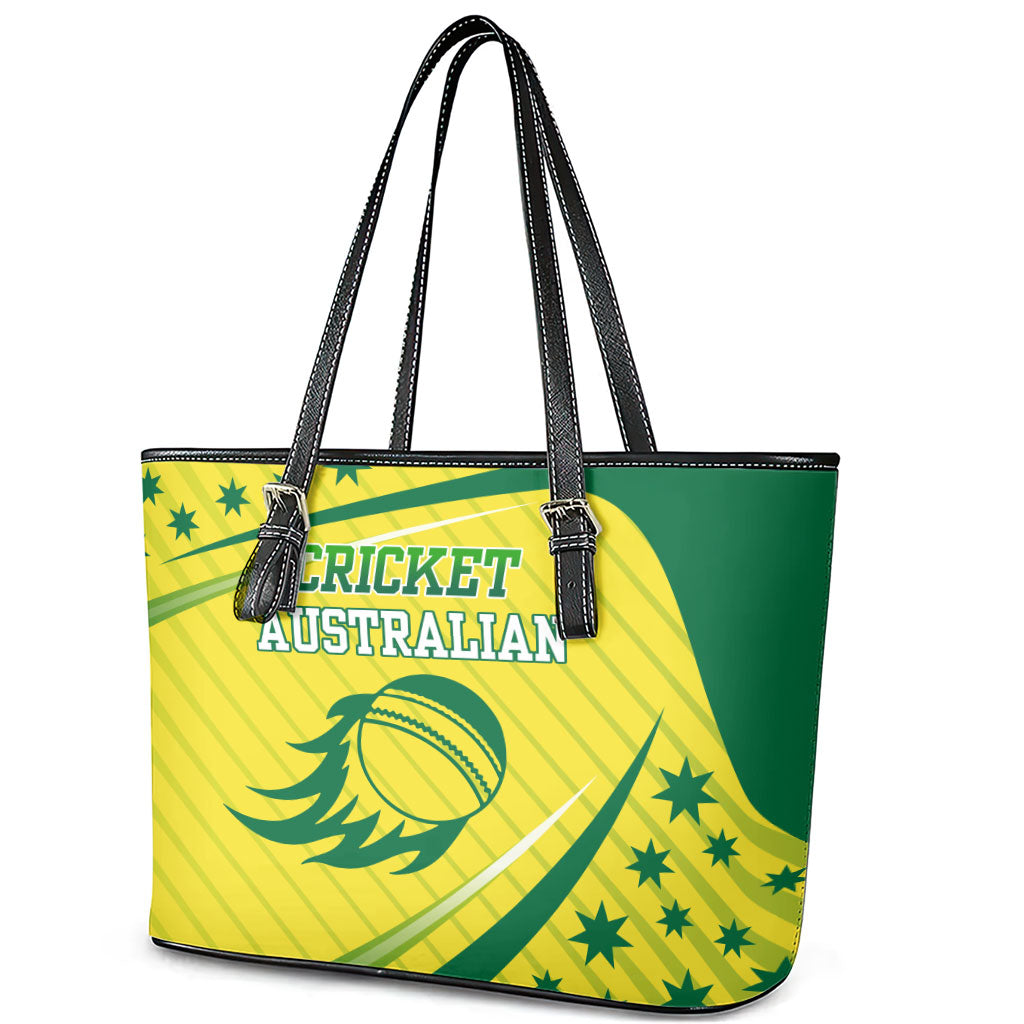 Australian Cricket Leather Tote Bag Southern Cross Stars - Heritage Graphic