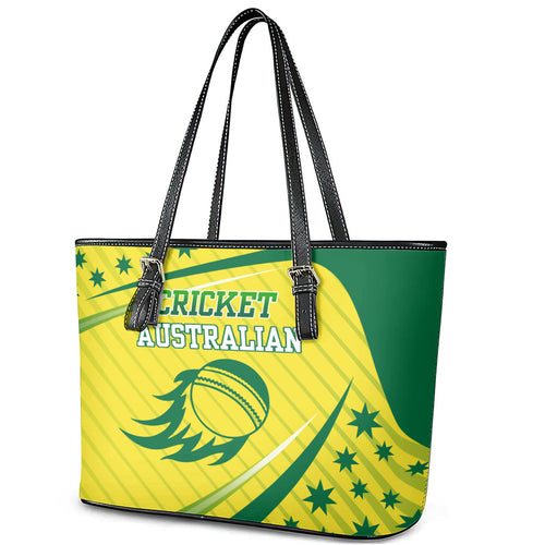 Australian Cricket Leather Tote Bag Southern Cross Stars - Heritage Graphic