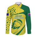 Australian Cricket Long Sleeve Button Shirt Southern Cross Stars - Heritage Graphic
