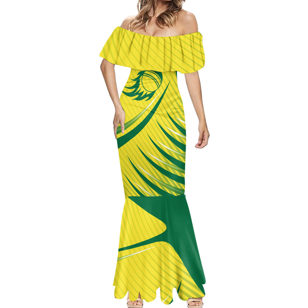 Australian Cricket Mermaid Dress Southern Cross Stars - Heritage Graphic
