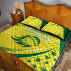 Australian Cricket Quilt Bed Set Southern Cross Stars - Heritage Graphic