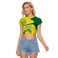 Australian Cricket Raglan Cropped T Shirt Southern Cross Stars - Heritage Graphic
