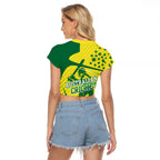 Australian Cricket Raglan Cropped T Shirt Southern Cross Stars - Heritage Graphic