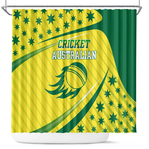 Australian Cricket Shower Curtain Southern Cross Stars - Heritage Graphic