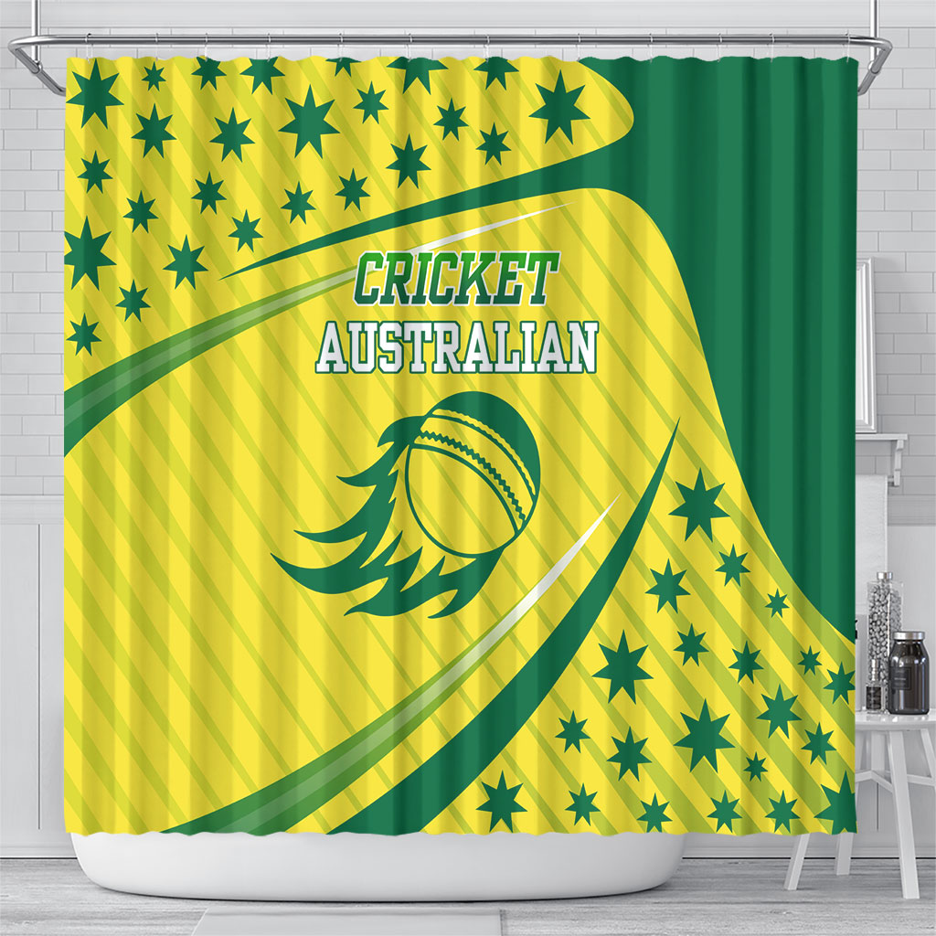Australian Cricket Shower Curtain Southern Cross Stars - Heritage Graphic