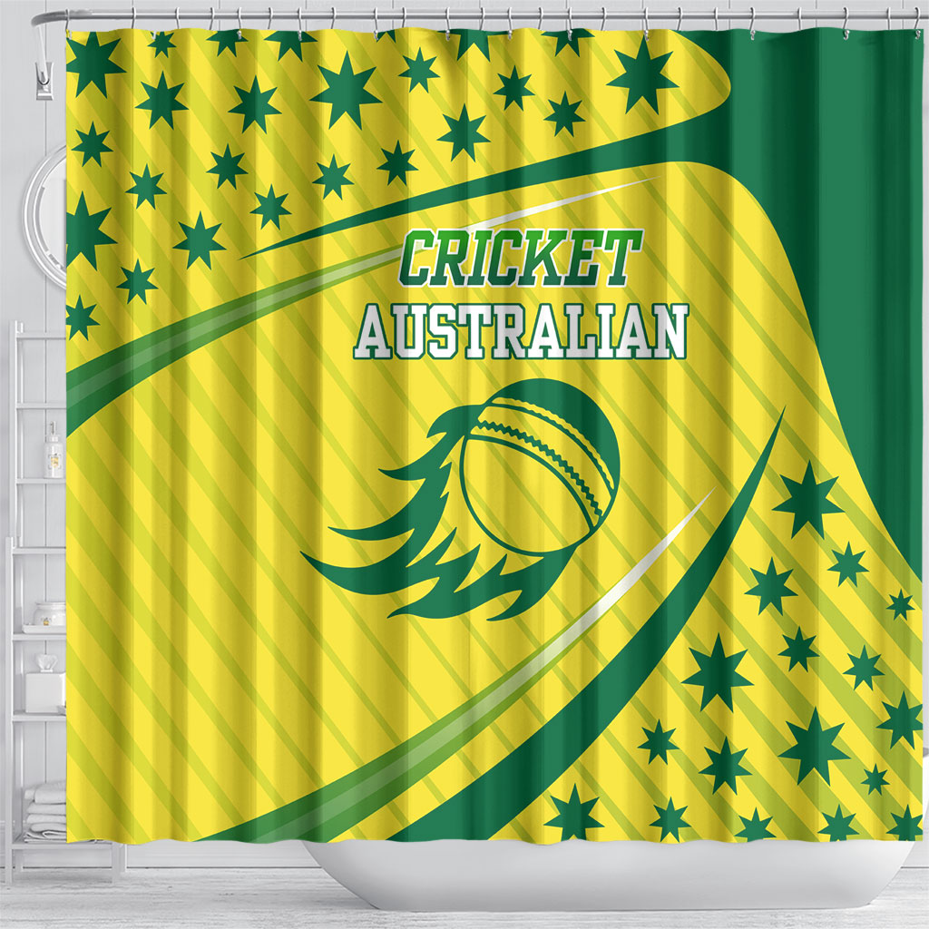 Australian Cricket Shower Curtain Southern Cross Stars - Heritage Graphic