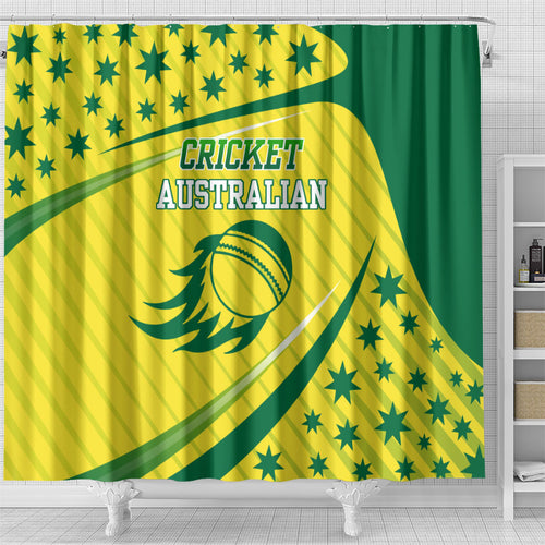 Australian Cricket Shower Curtain Southern Cross Stars - Heritage Graphic