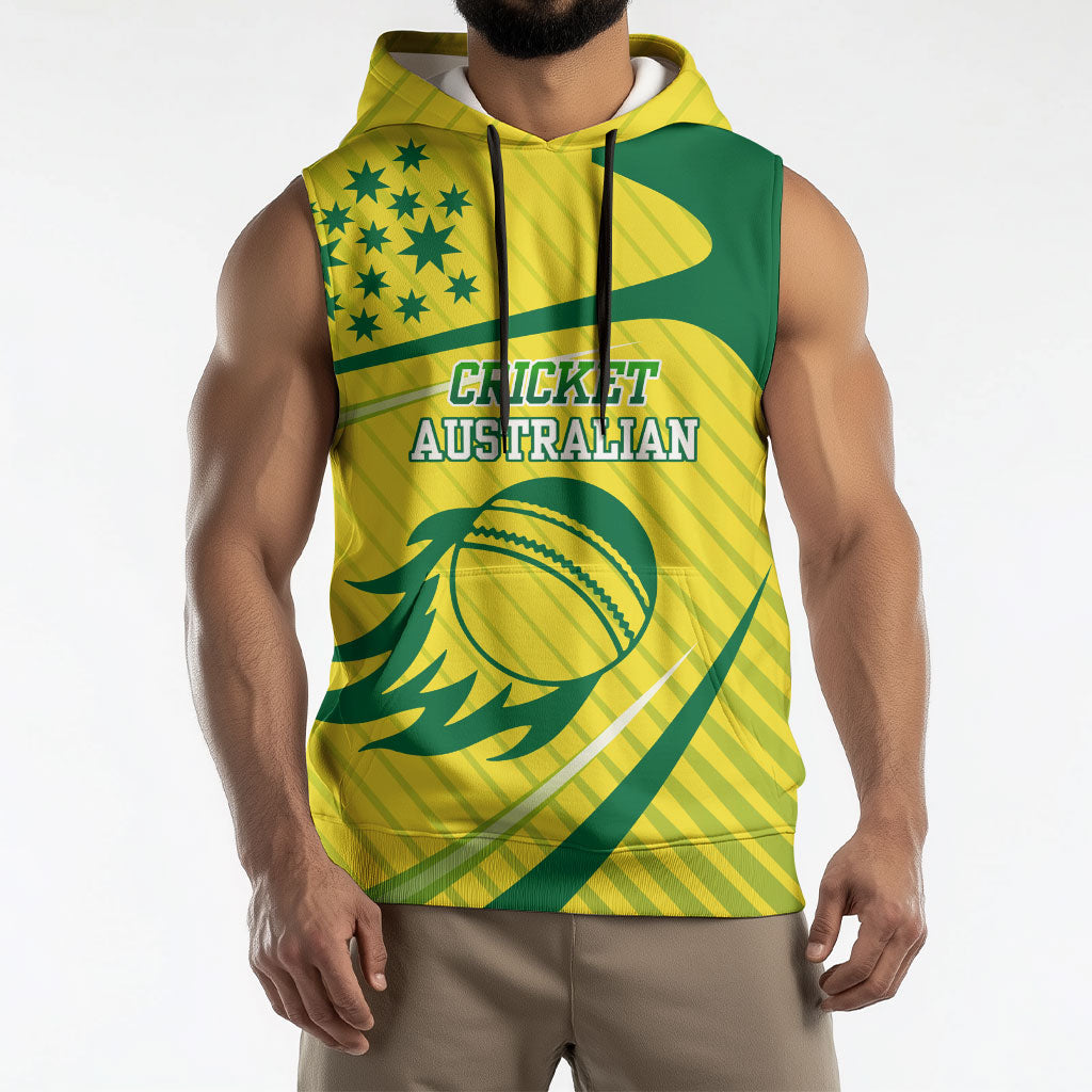 Australian Cricket Sleeveless Hoodie Southern Cross Stars - Heritage Graphic