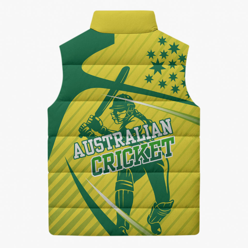 Australian Cricket Sleeveless Puffer Jacket Southern Cross Stars - Heritage Graphic