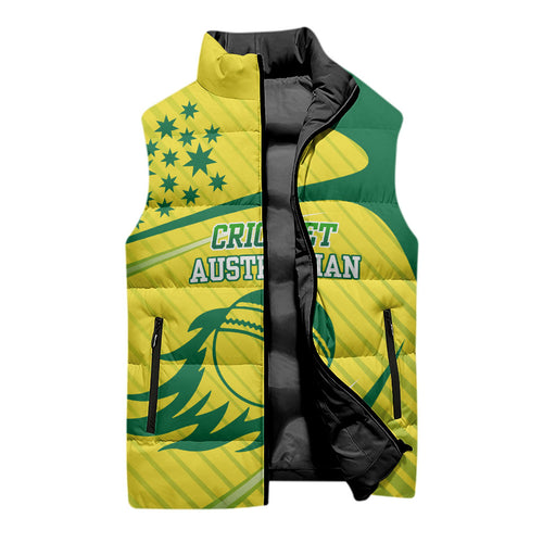 Australian Cricket Sleeveless Puffer Jacket Southern Cross Stars - Heritage Graphic