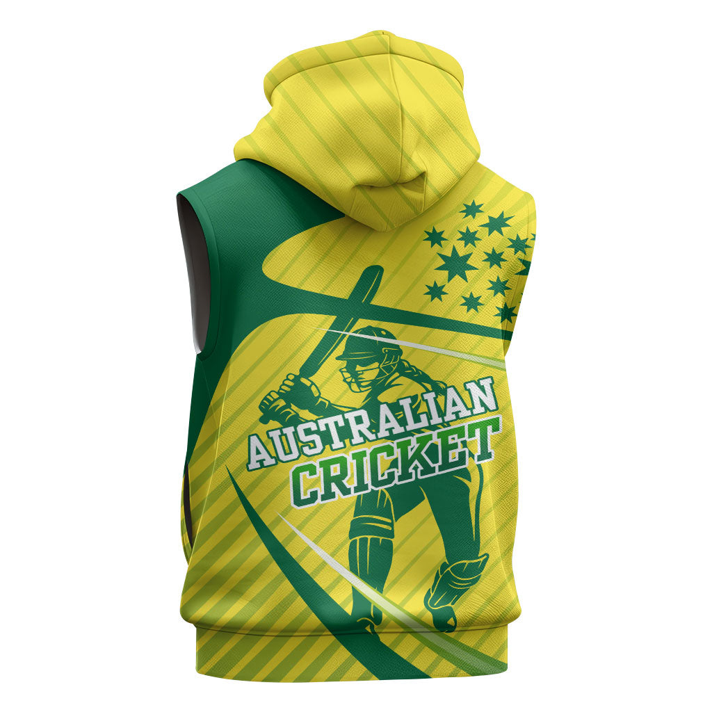 Australian Cricket Sleeveless Zip Hoodie Southern Cross Stars - Heritage Graphic